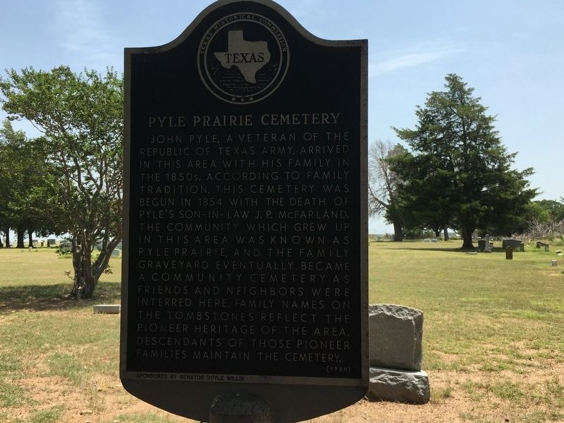 Pyle Prairie Cemetery Marker. Click for full size. Pyle Prairie Cemetery Marker image. Click for full size.