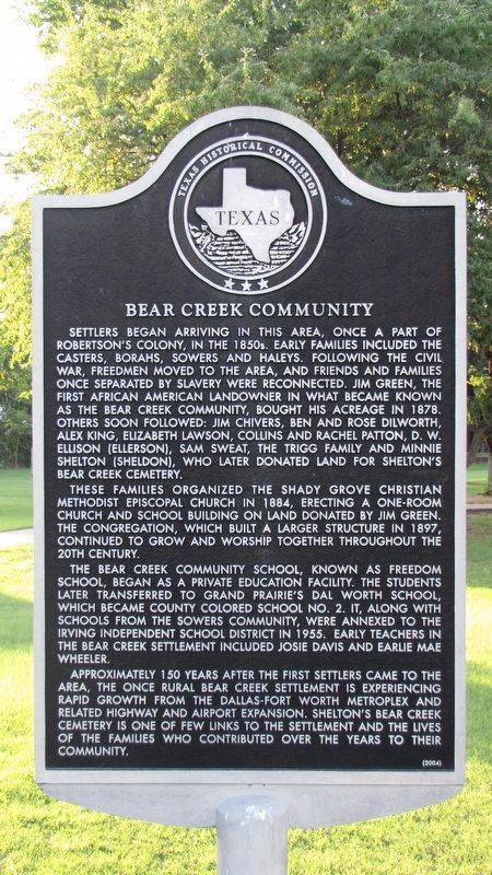 Bear Creek Community Marker image. Click for full size.