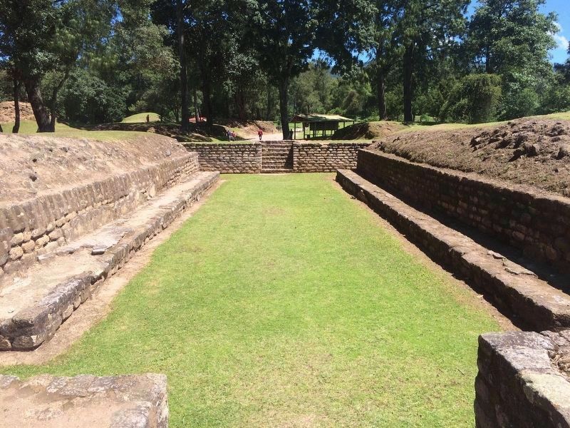 Plaza A Ballcourt, one of two ballcourts at Iximche. image. Click for full size.
