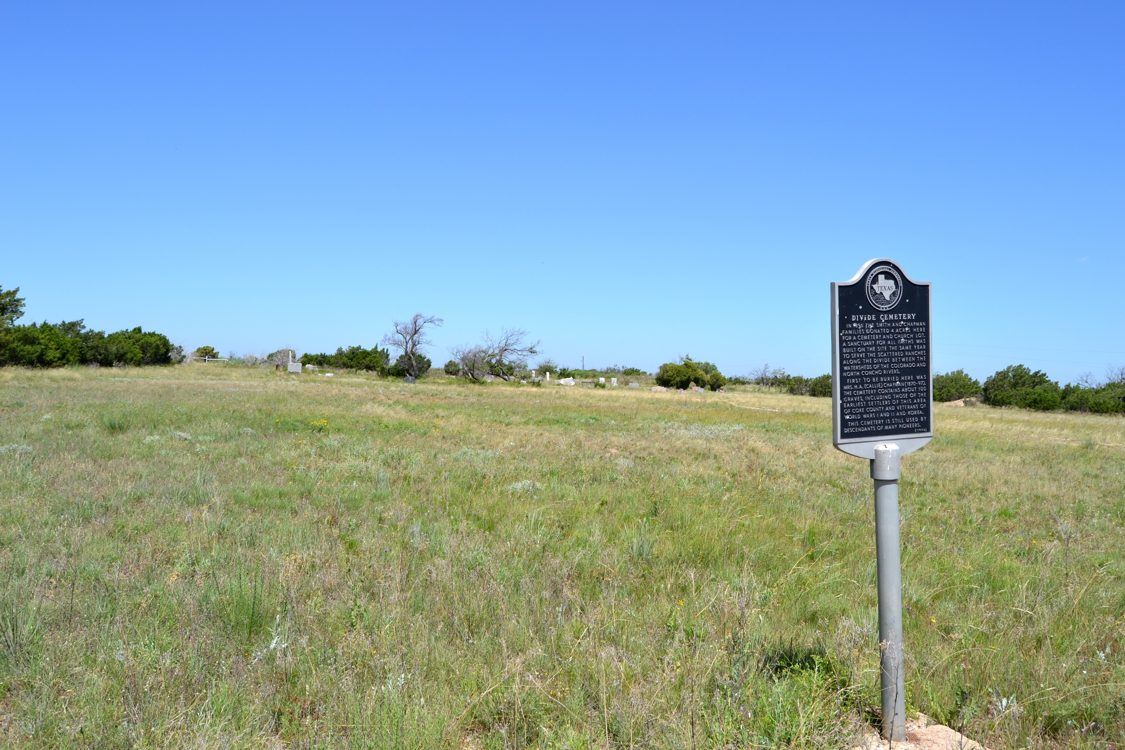 Marker 200 Feet East of Divide Cemetery Burial Plots