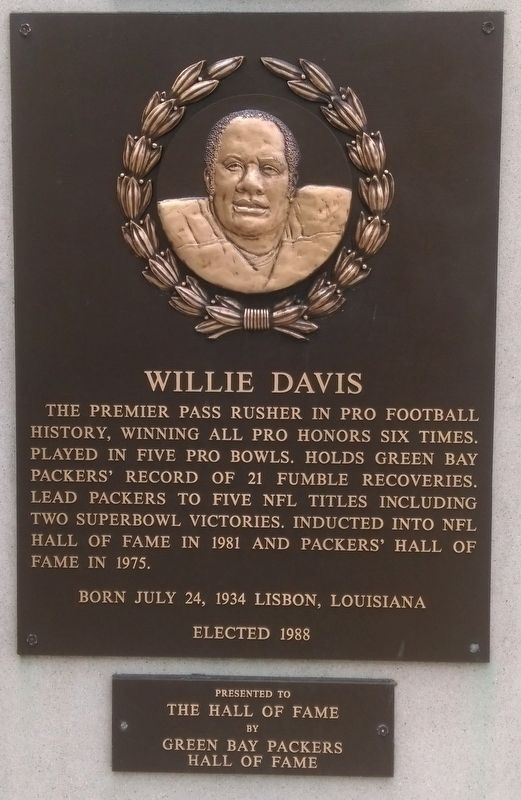 Willie Davis Marker image. Click for full size.