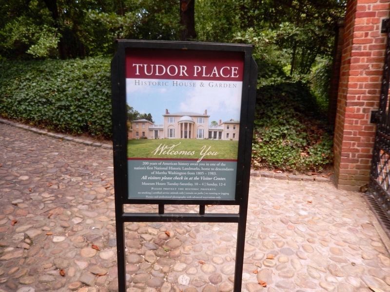 Tudor Place-Historic House and Garden-Entrance sign image. Click for full size.