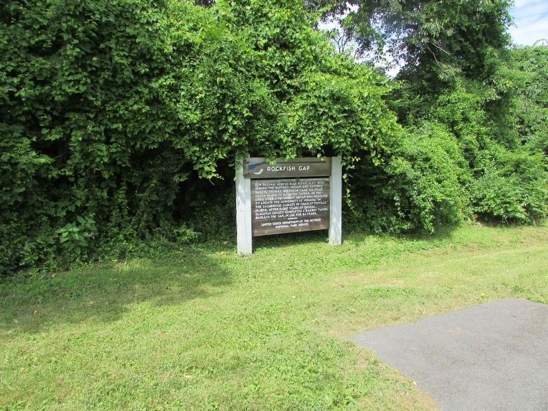 Rockfish Gap Marker on the Blue Ridge Parkway. Click for full size. Rockfish Gap Marker on the Blue Ridge Parkway image. Click for full size.