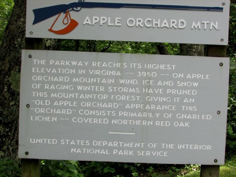 Apple Orchard Mountain Marker. Click for full size. Apple Orchard Mountain Marker image. Click for full size.