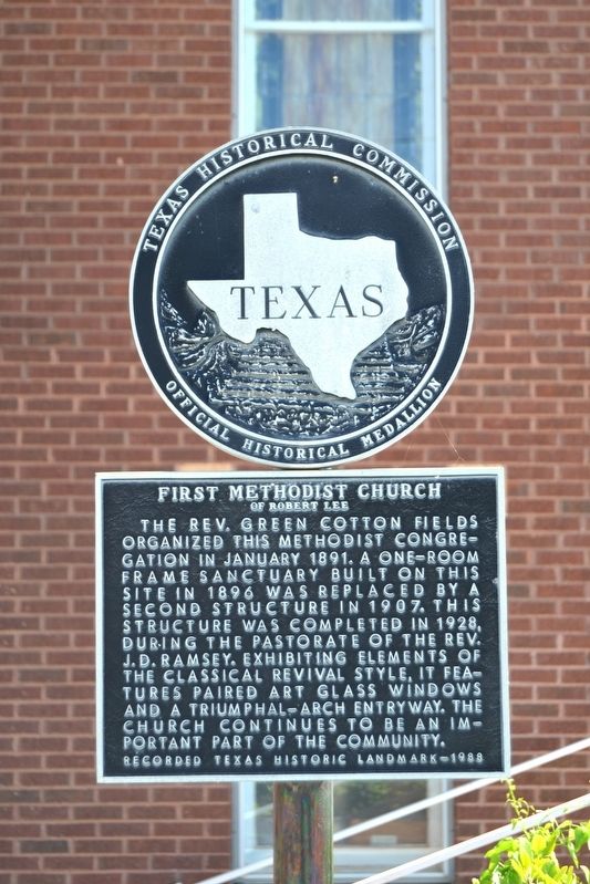 First Methodist Church of Robert Lee Marker image. Click for full size.