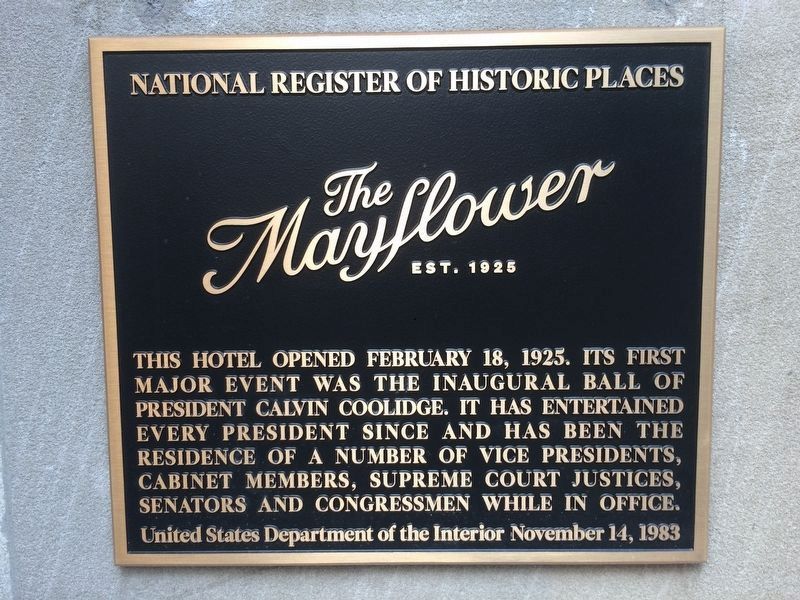 The Mayflower Hotel, est. 1925 Marker image. Click for full size.