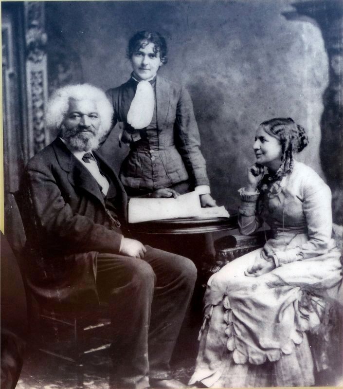 Frederick Douglass, Helen Pitts Douglass & Eva Pitts image. Click for full size.