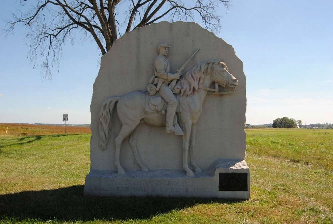 17th Pennsylvania Cavalry Monument (Front). Click for full size. 17th Pennsylvania Cavalry Monument (Front) image. Click for full size.