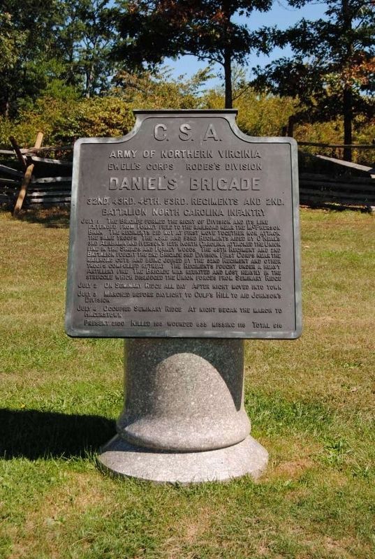 Daniel's Brigade Marker. Click for full size. Daniel's Brigade Marker image. Click for full size.