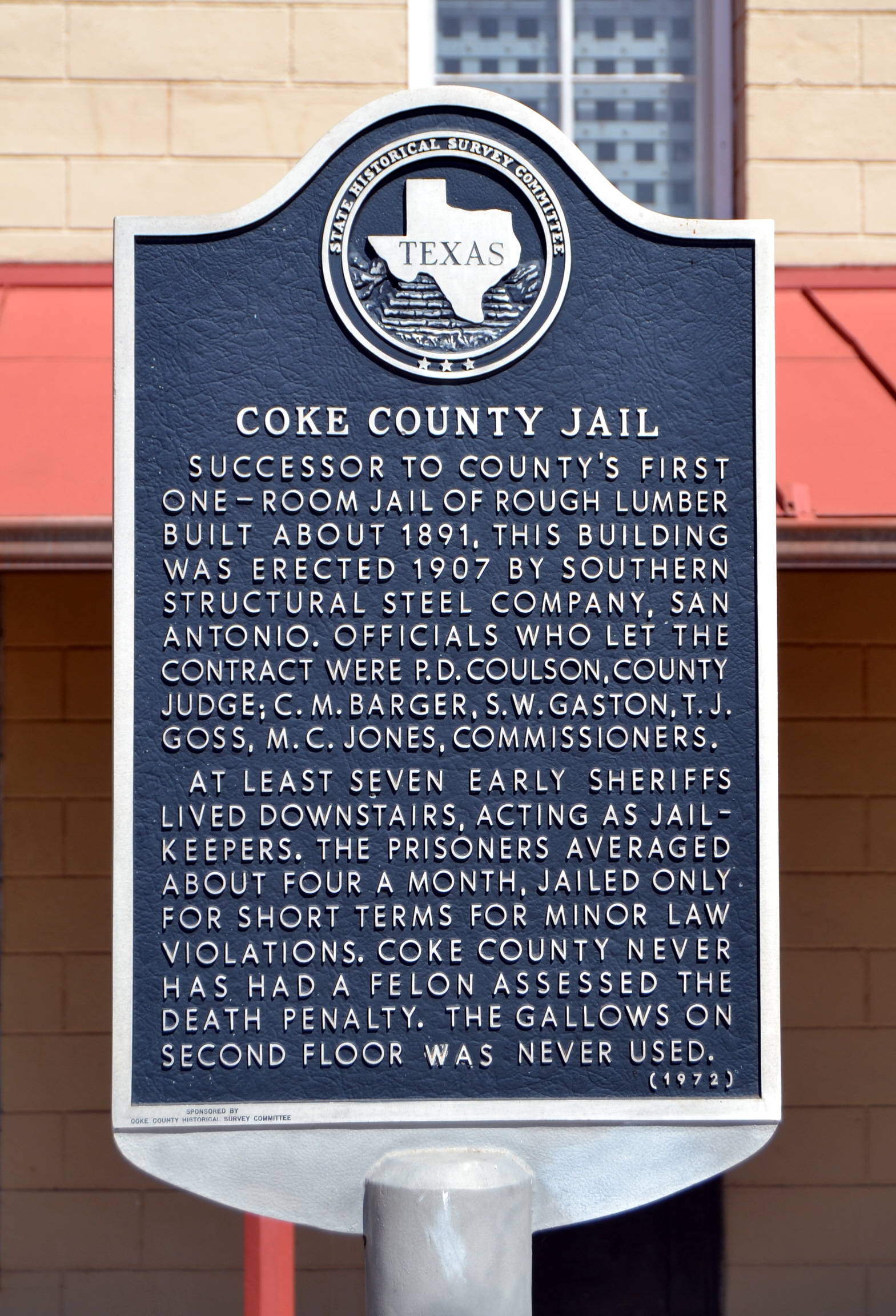 Coke County Jail Marker