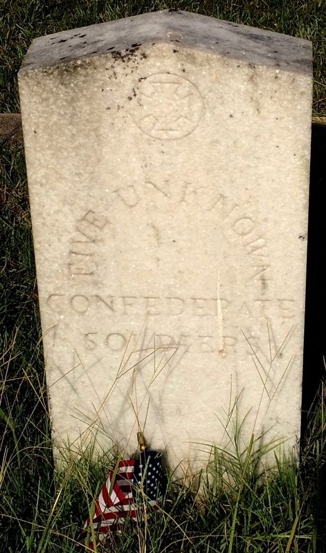 Grave marker of 5 Unknown Confederate Soldiers at Rondo Cemetery. image. Click for full size.