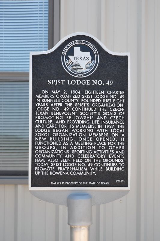SPJST Lodge No. 49 Marker image. Click for full size.
