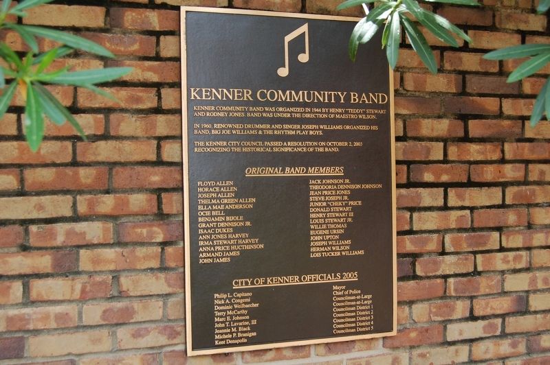 Kenner Community Band Marker image. Click for full size.
