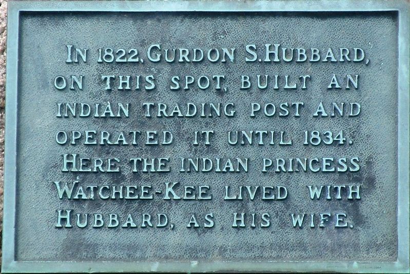 Gurdon S. Hubbard Trading Post Marker image. Click for full size.