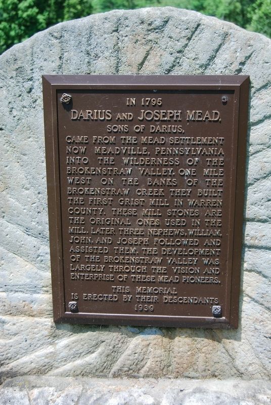 In 1795, Darius and Joseph Mead Marker. Click for full size. In 1795, Darius and Joseph Mead Marker image. Click for full size.