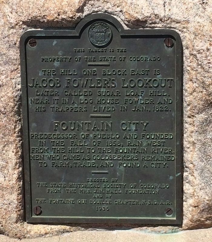 Jacob Fowler's Lookout - Fountain City marker. image. Click for full size.