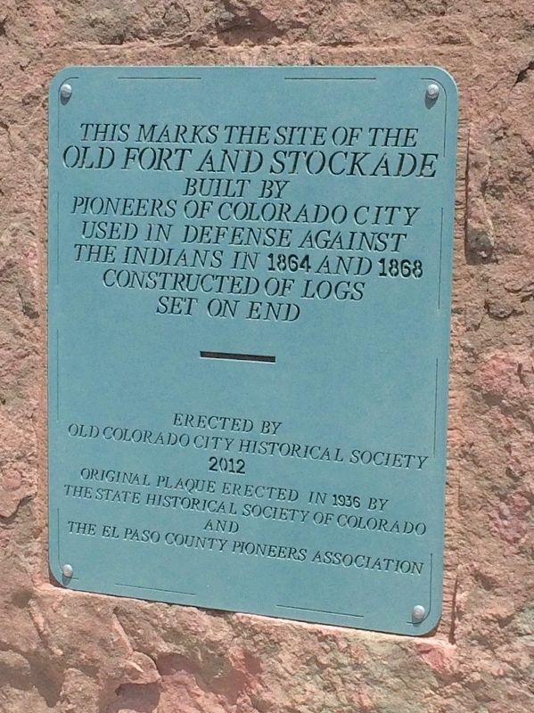 Old Fort and Stockade Marker (replacement) image. Click for full size.