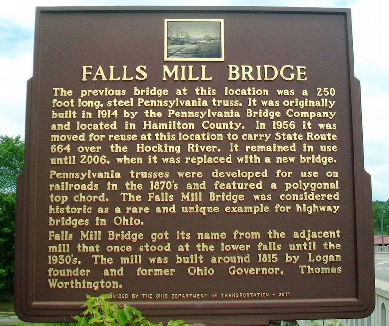Falls Mill Bridge Marker image. Click for full size.