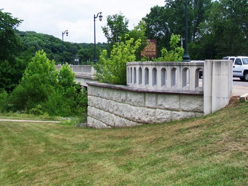 Falls Mill Bridge and Marker image. Click for full size.