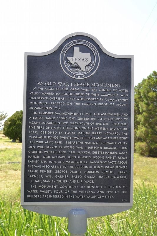World War I Peace Monument Marker. Click for full size. World War I Peace Monument Marker image. Click for full size.