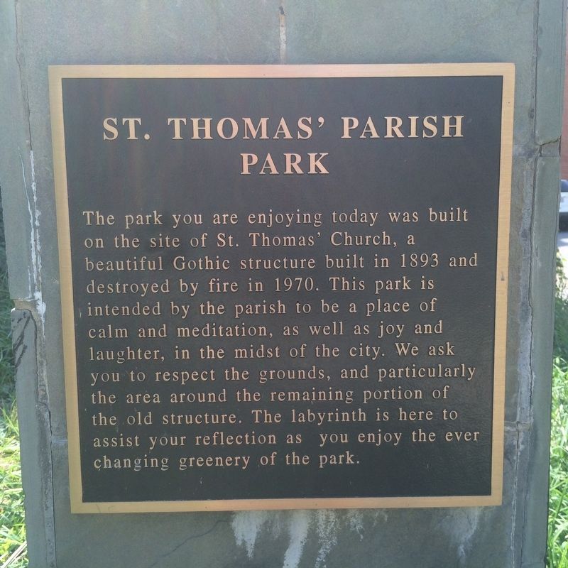 St. Thomas' Parish Park Marker image. Click for full size.