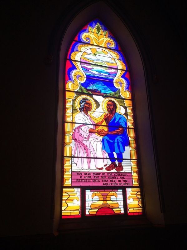 Stained glass from Saint Augustine Roman Catholic Church. Click for full size. Stained glass from Saint Augustine Roman Catholic Church image. Click for full size.