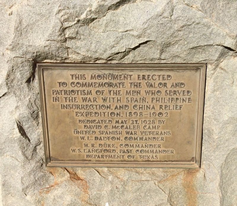 Spanish War Veterans Marker. Click for full size. Spanish War Veterans Marker image. Click for full size.