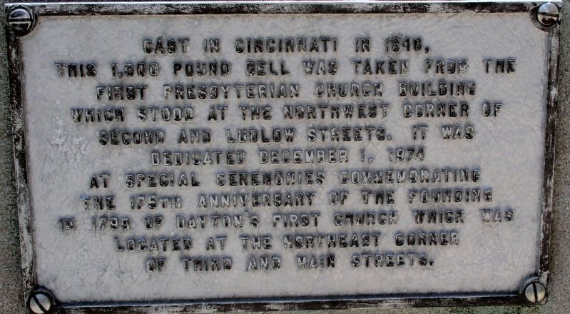 Daytons First Church Bell Marker image. Click for full size.