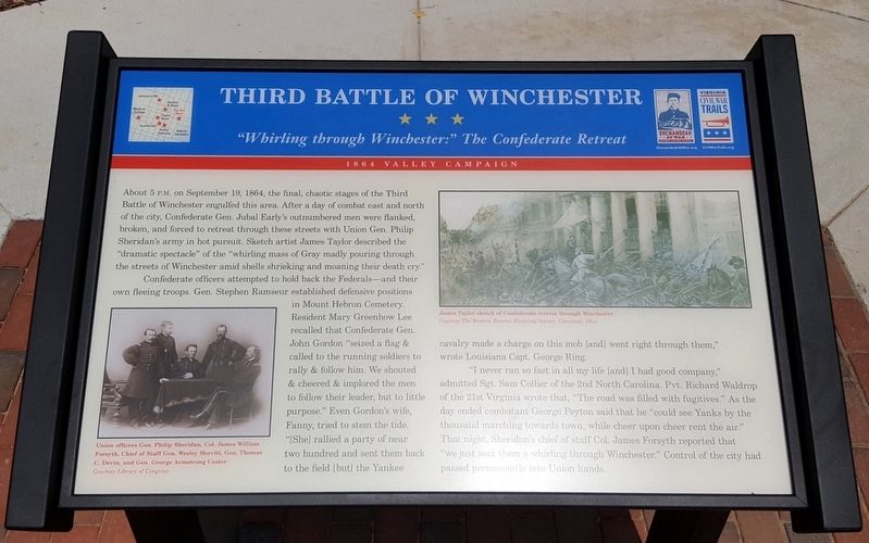 Third Battle of Winchester Marker. Click for full size. Third Battle of Winchester Marker image. Click for full size.