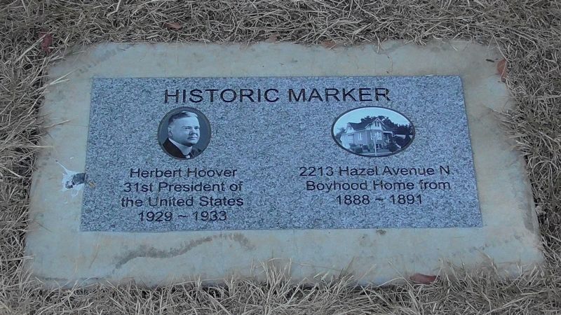 Herbert Hoover Marker. Click for full size. Herbert Hoover Marker image. Click for full size.