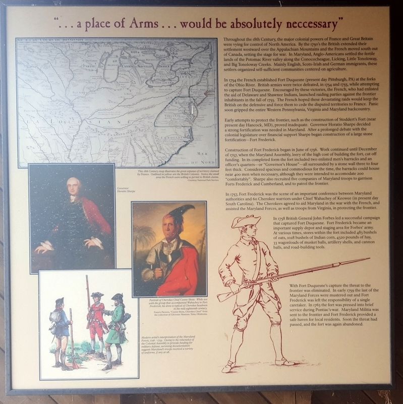 “...a place of arms...would be absolutely neccessary” Marker. Click for full size. “...a place of arms...would be absolutely neccessary” Marker image. Click for full size.
