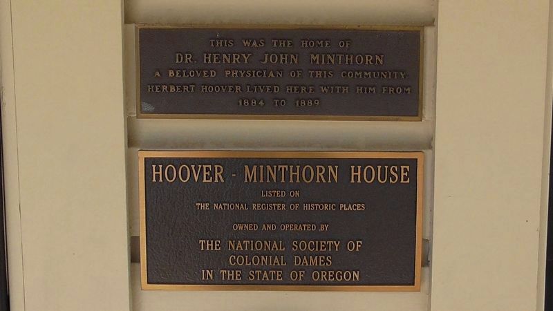 Hoover - Minthorn House Marker image. Click for full size.