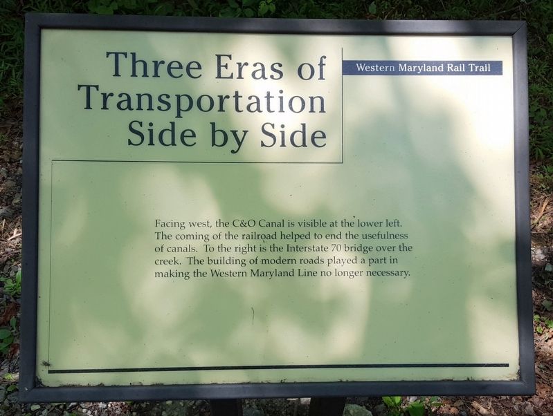 Three Eras of Transportation Side by Side Marker image. Click for full size.