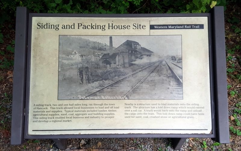 Siding and Packing House Site Marker. Click for full size. Siding and Packing House Site Marker image. Click for full size.