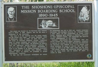 The Shoshone-Episcopal Mission Boarding School Marker image. Click for full size.