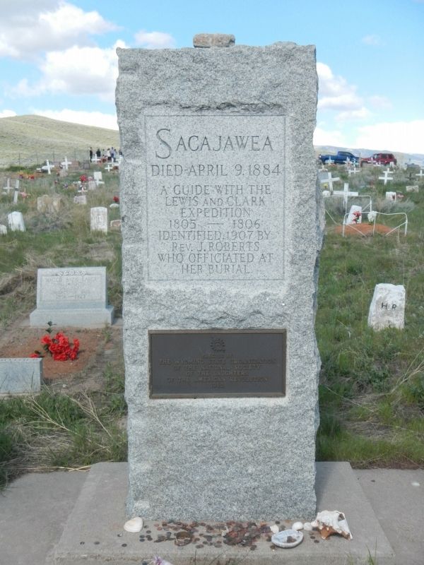 Sacajawea Grave Marker. Click for full size. Sacajawea Grave Marker image. Click for full size.