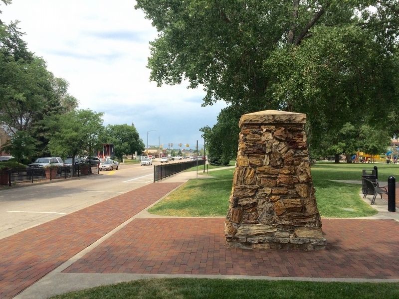 View of marker looking west on Mainstreet. image. Click for full size.