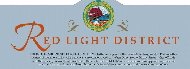 Portsmouth NH Red Light District Marker image. Click for full size.