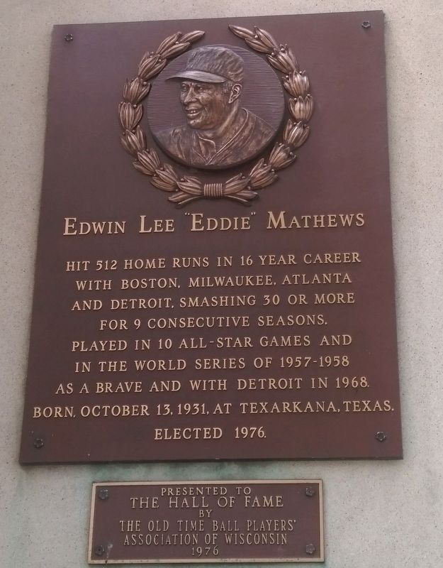 Edwin Lee "Eddie" Mathews Marker image. Click for full size.