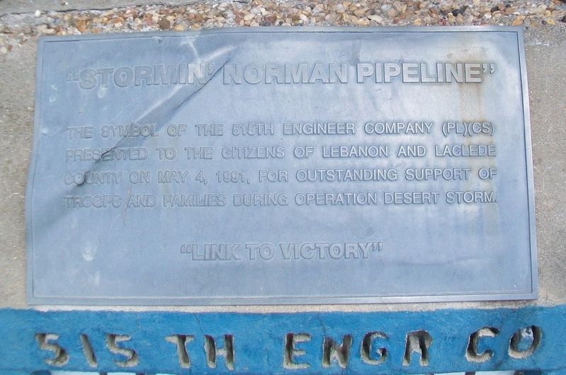 "Stormin' Norman Pipeline" Marker. Click for full size. "Stormin' Norman Pipeline" Marker image. Click for full size.