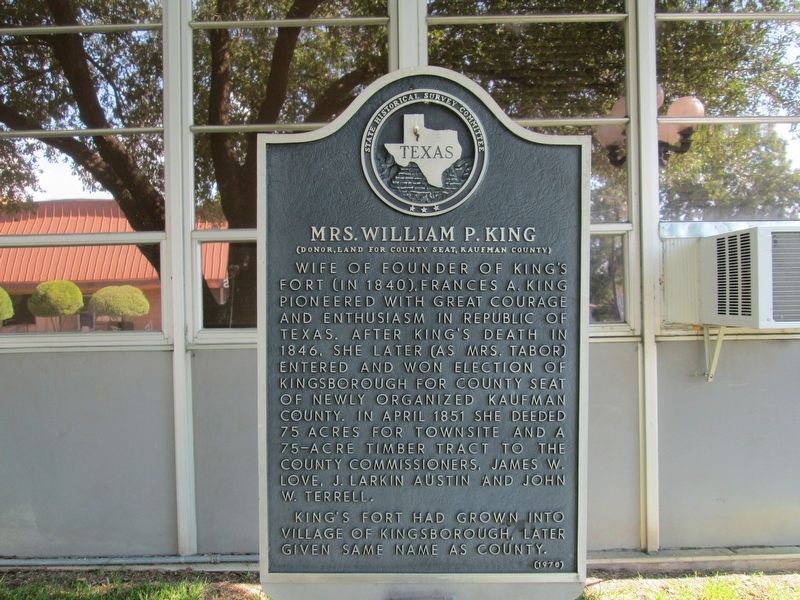 Mrs. William P. King Marker image. Click for full size.