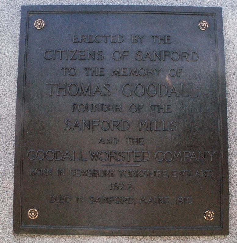 Sanford Maine Thomas Goodall Memorial Marker image. Click for full size.
