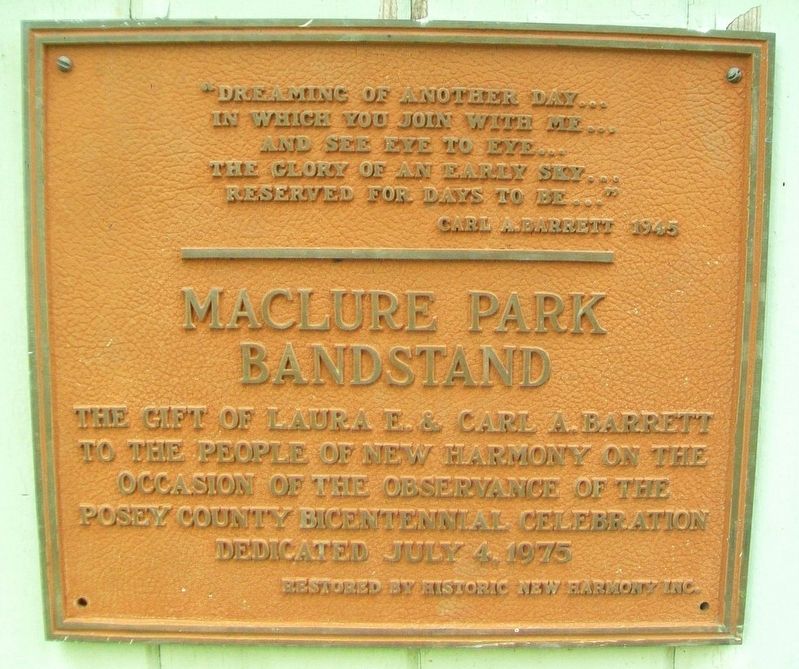Maclure Park Bandstand Marker. Click for full size. Maclure Park Bandstand Marker image. Click for full size.