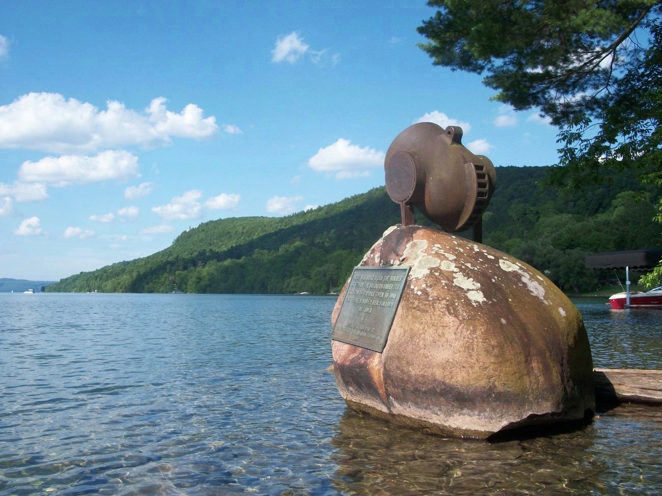 General Clinton's Dam Marker on Otsego Lake image. Click for full size.