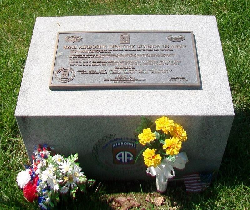82nd Airborne Infantry Division US Army Marker. Click for full size. 82nd Airborne Infantry Division US Army Marker image. Click for full size.