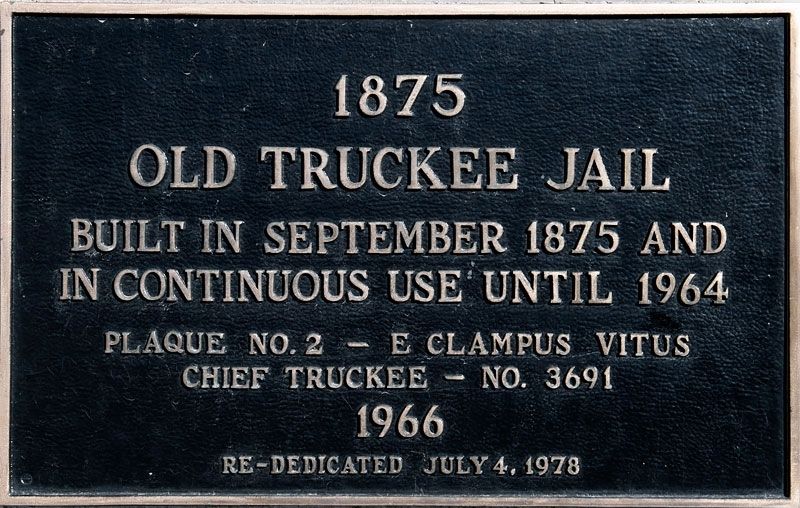 Old Truckee Jail Marker image. Click for full size.