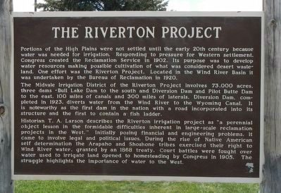 The Riverton Project Marker image. Click for full size.