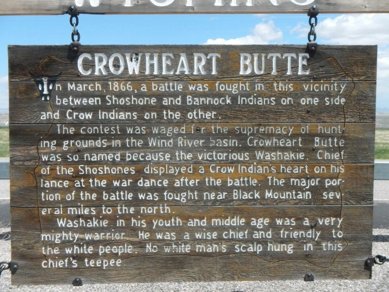 Crowheart Butte Marker. Click for full size. Crowheart Butte Marker image. Click for full size.