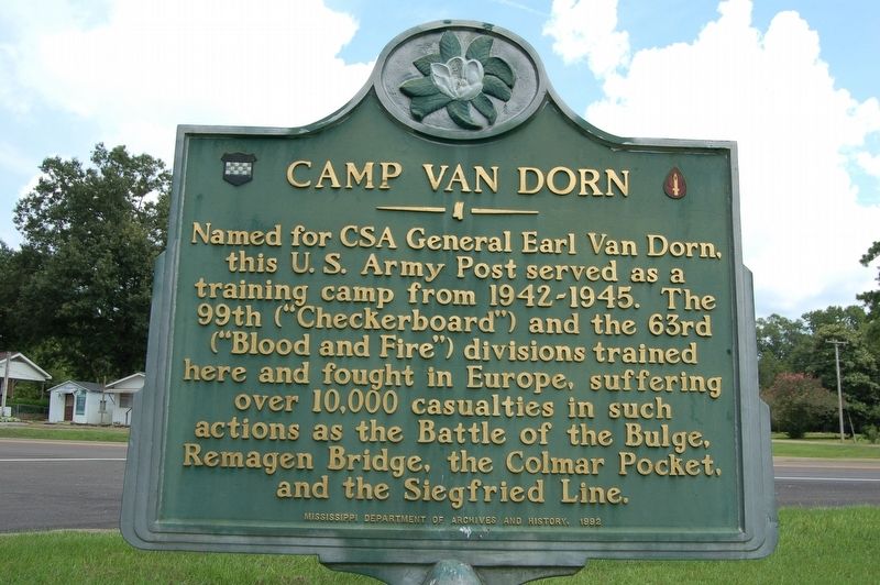 Camp Van Dorn Marker. Click for full size. Camp Van Dorn Marker image. Click for full size.