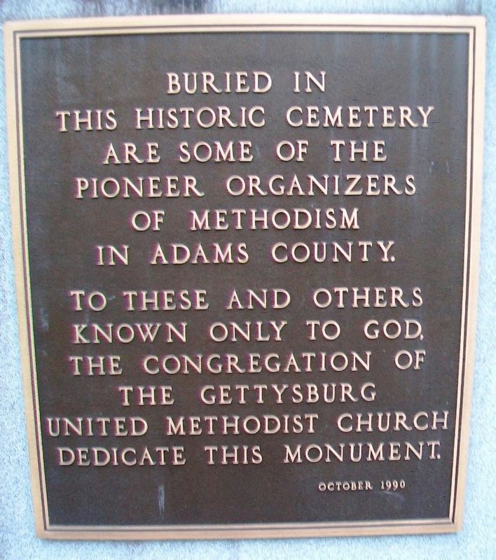 Pioneer Organizers of Methodism in Adams County Marker image. Click for full size.